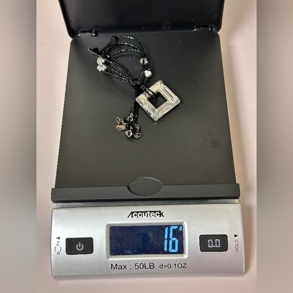 YOLANTA COLLECTION HANDMADE NECKLACE DOUBLE/JET BLACK  AND CLEAR CRYSTAL 15”. - Picture 11 of 11